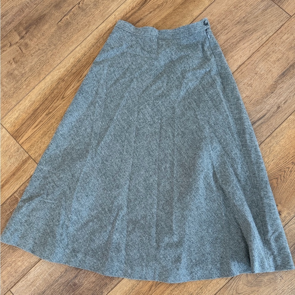 Vintage Cordon of Philadelphia Chic Heather Gray Wool Lined A-Line Skirt / 10